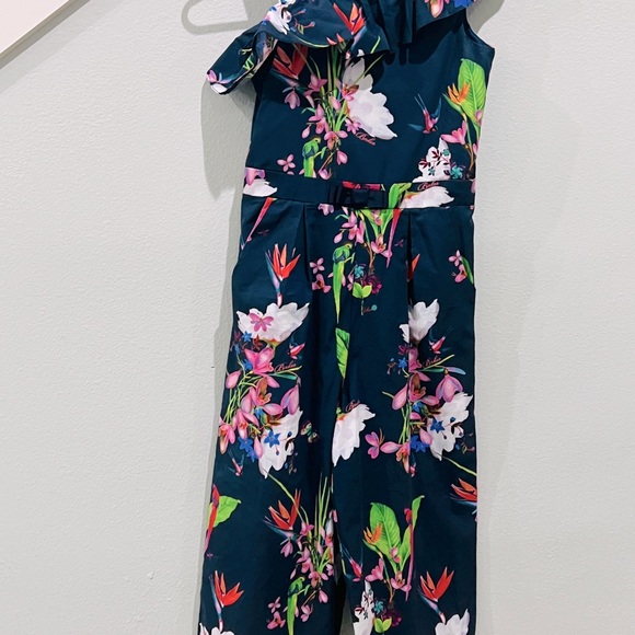 Ted Baker girls size 12 navy jumpsuit with floral pattern - Picture 2 of 3